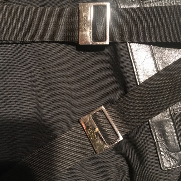 GUCCI Rucksack Backpack Nylon Leather Trim Slingback Daypack - Picture 13 of 16